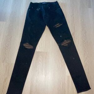 Amiri Black MX1 Brown Suede Denim Jeans Size 34